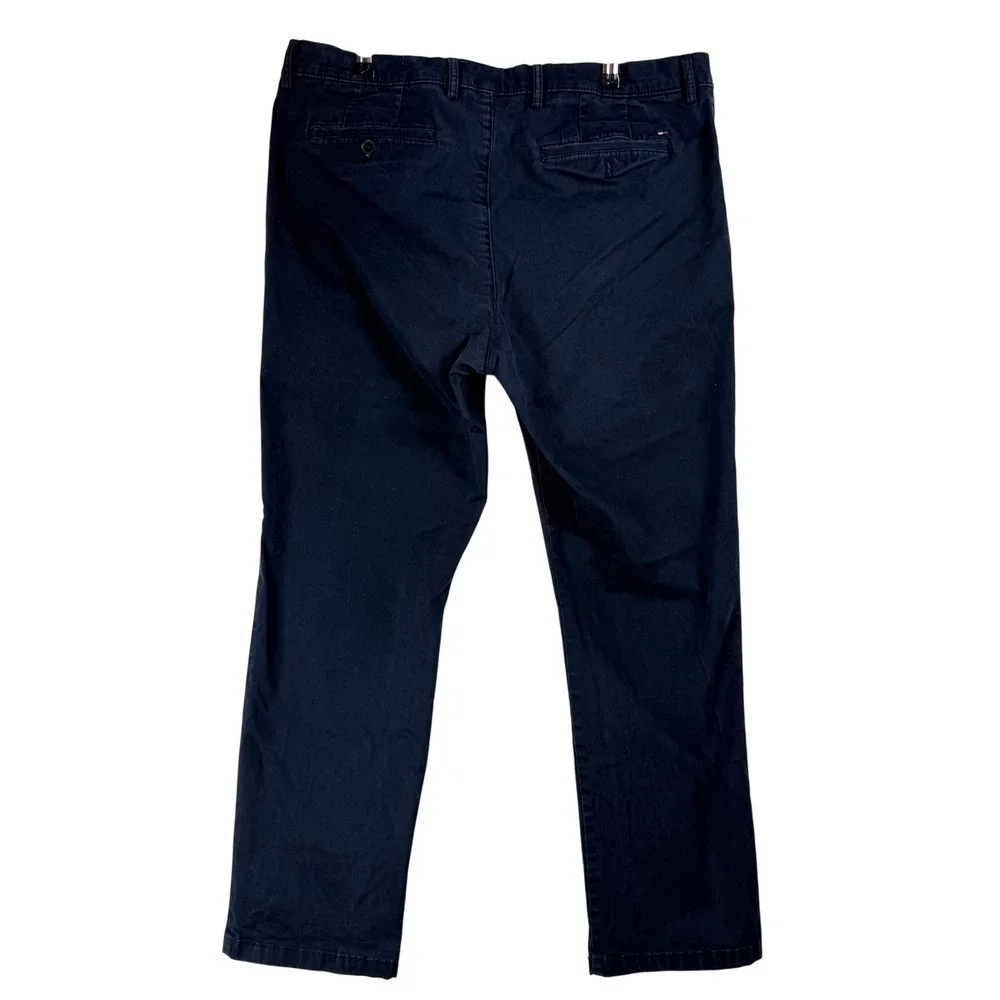 Tommy Hilfiger‎ Mens Regular Fit Stretch Chino Pants Navy Blue 34x30 RN77806